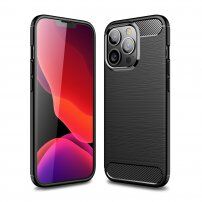 Odporen etui z brušeno teksturo za iPhone 13 Pro Max - črna