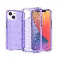 Zaščiten, prozoren etui z vzorcem za iPhone 13 - vijolična