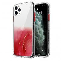 Marmorni ovitek trpežen proti praskam iPhone 11 Pro - rdeče