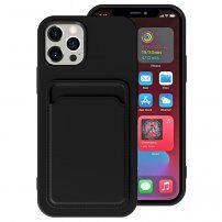 Etui z žepkom za kartice za iPhone 12 Pro Max - črna