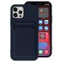 Etui z žepkom za kartice za iPhone 12 Pro Max - temno modra