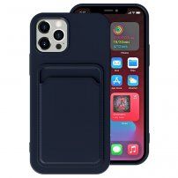 Etui z žepkom za kartice za iPhone 12 Pro Max - temno modra