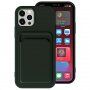 Etui z žepkom za kartice za iPhone 13 Pro Max - temno zelena