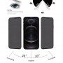 Kaljeno Anti-Spy 3D steklo za iPhone 12 / 12 Pro - črna