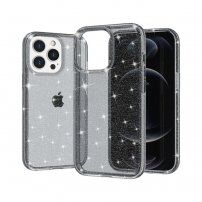 Prozoren ovitek z bleščicami za iPhone 13 Pro - siva
