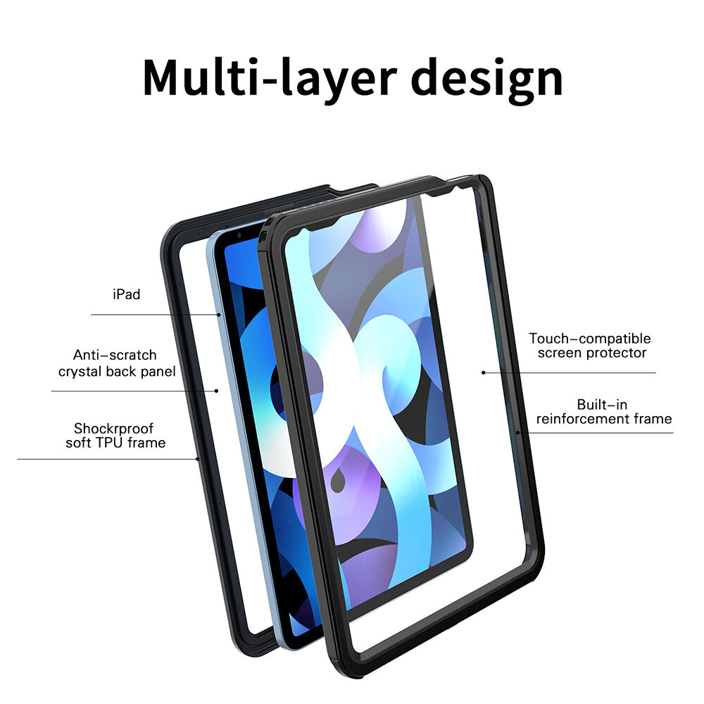 Ovitek odporen proti udarcem in vodo za iPad Air 4 (2020) / Air 5 (2022) - črna