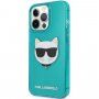 Karl Lagerfeld Choupette Head ovitek za iPhone 13 Pro Max - turkizna