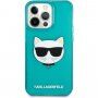Karl Lagerfeld Choupette Head ovitek za iPhone 13 Pro Max - turkizna