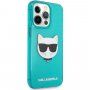 Karl Lagerfeld Choupette Head ovitek za iPhone 13 Pro Max - turkizna
