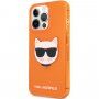 Karl Lagerfeld Choupette Head ovitek za iPhone 13 Pro Max - oranžna