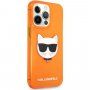 Karl Lagerfeld Choupette Head ovitek za iPhone 13 Pro Max - oranžna