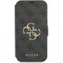 Guess 4G Metal Logo flip ovitek za iPhone 13 - siva