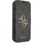 Guess 4G Metal Logo flip ovitek za iPhone 13 - siva