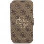 Guess 4G Metal Logo flip ovitek za iPhone 13 - rjava