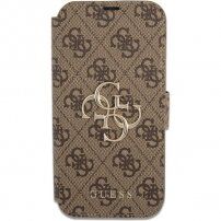 Guess 4G Metal Logo flip ovitek za iPhone 13 Pro - rjava