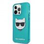 Karl Lagerfeld Choupette Head ovitek za iPhone 13 Pro Max - turkizna