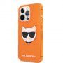 Karl Lagerfeld Choupette Head ovitek za iPhone 13 Pro Max - oranžna