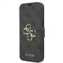 Guess 4G Metal Logo flip ovitek za iPhone 13 - siva