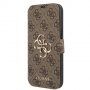 Guess 4G Metal Logo flip ovitek za iPhone 13 - rjava