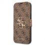Guess 4G Metal Logo flip ovitek za iPhone 13 Pro - rjava