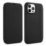 Ovitek z etuijem za kartice iz silikona in PU usnja za iPhone 13 Pro Max - črna