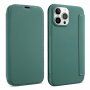 Ovitek z etuijem za kartice iz silikona in PU usnja za iPhone 13 - temno zelena