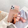 Ovitek z zrcalno površino za iPhone 13 Pro - roza-zlato