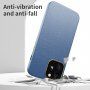Odporen etui s teksturo usnja za iPhone 13 - modro