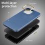 Odporen etui s teksturo usnja za iPhone 13 - modro