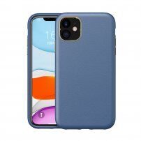 Odporen etui s teksturo usnja za iPhone 11 - modro
