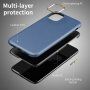 Odporen etui s teksturo usnja za iPhone 11 - modro