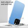 Odporen etui s teksturo usnja za iPhone 13 mini - svetlo modra