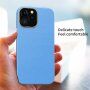 Odporen etui s teksturo usnja za iPhone 13 - svetlo modra