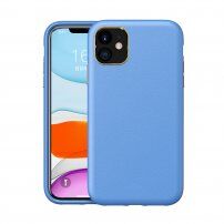 Odporen etui s teksturo usnja za iPhone 11 - svetlo modra