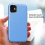Odporen etui s teksturo usnja za iPhone 11 - svetlo modra