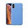 Odporen etui s teksturo usnja za iPhone X / XS - svetlo modra
