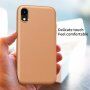 Odporen etui s teksturo usnja za iPhone XR - svetlo rjava