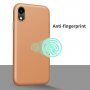 Odporen etui s teksturo usnja za iPhone XR - svetlo rjava