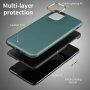 Odporen etui s teksturo usnja za iPhone 11 Pro - zelena