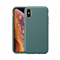 Odporen etui s teksturo usnja za iPhone X / XS - zelena