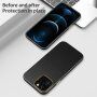 Odporen etui s teksturo usnja za iPhone 13 mini - črna