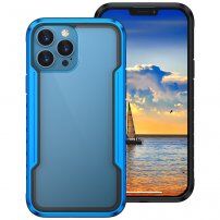 Odporen kovinski Armor etui za iPhone 13 Pro Max - modro