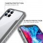 Izjemno trpežen ovitek s prozorno zadnjo stranjo in kovinskim okvirjem za iPhone 12 Pro Max - siva