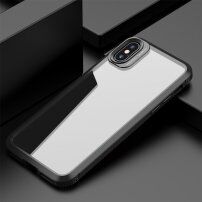 Odporen prozoren etui s teksturo karbona za iPhone X / XS - črna