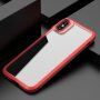 Odporen prozoren etui s teksturo karbona za iPhone XS Max - rdeče