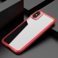 Odporen prozoren etui s teksturo karbona za iPhone XS Max - rdeče