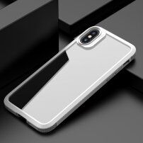 Odporen prozoren etui s teksturo karbona za iPhone X / XS - bela