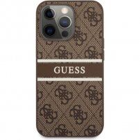 Guess 4G Printed Stripe ovitek za iPhone 13 Pro - rjava