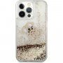 Guess Big 4G Liquid Glitter Gold ovitek za iPhone 13 Pro - zlati