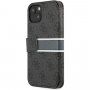 Guess 4G Printed Stripe flip etui za iPhone 13 - siva